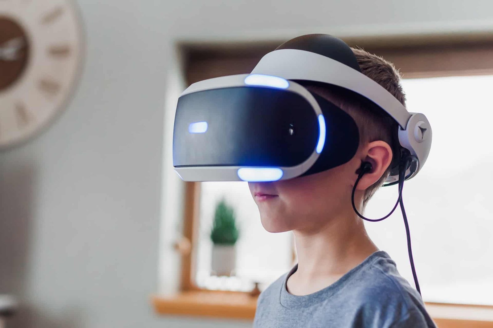 A child wearing VR for treatment