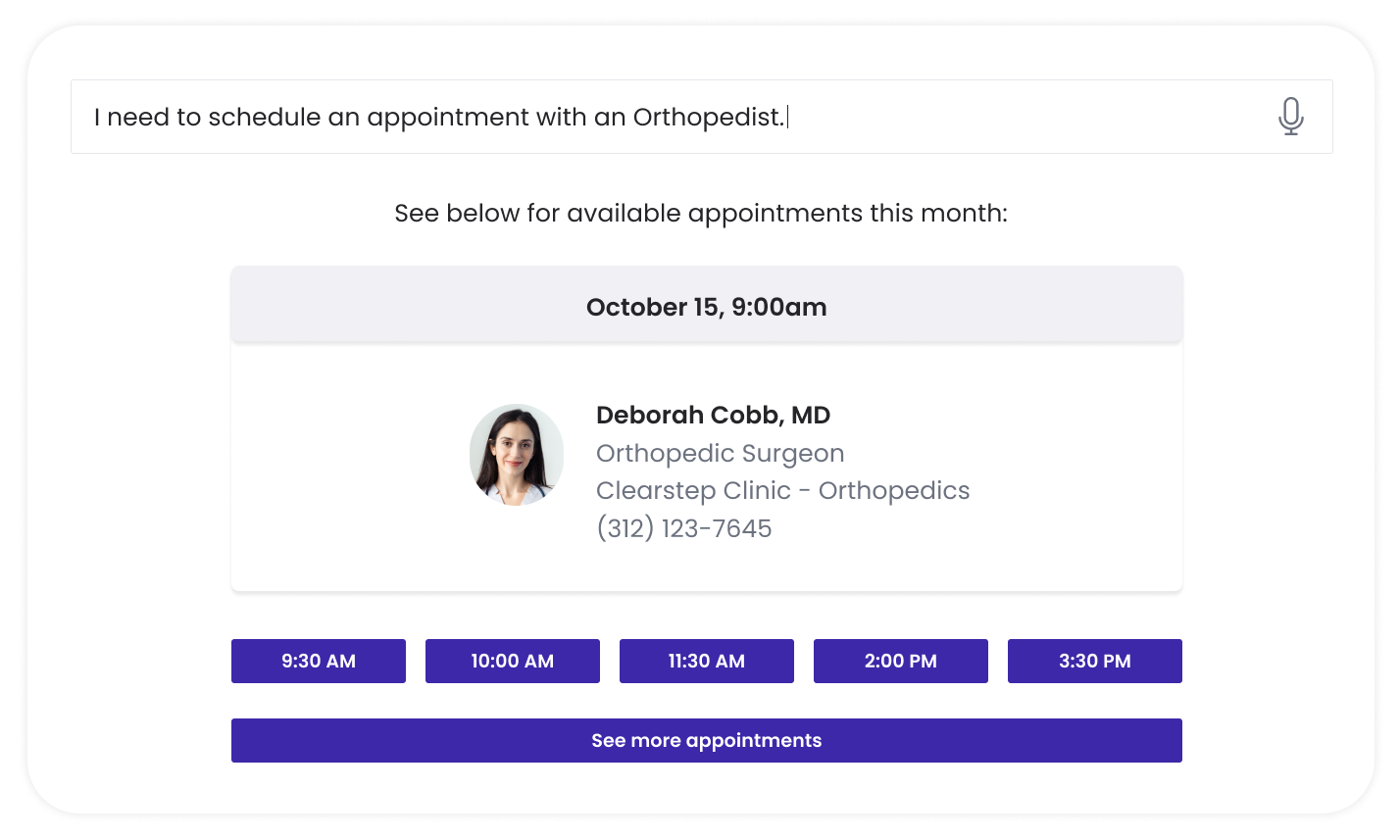 Clearstep health schedule interface